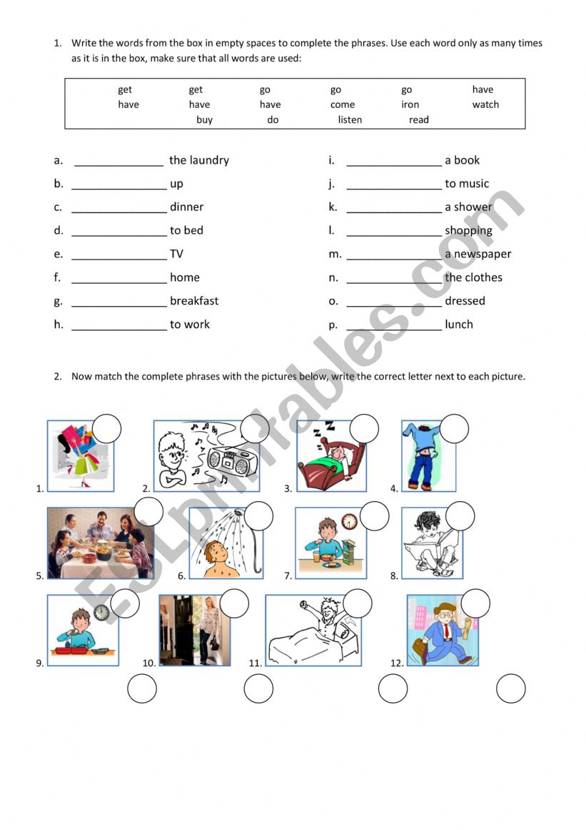 family worksheet