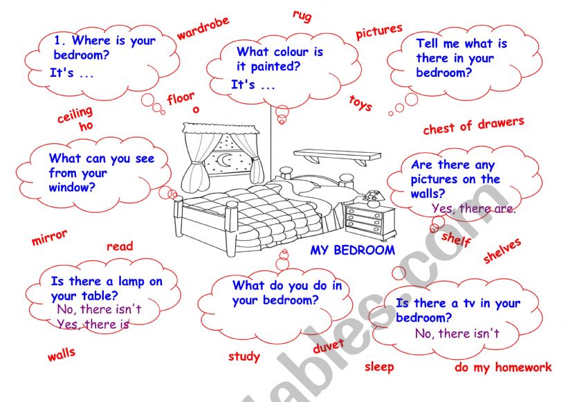 Tell me about your bedroom  worksheet