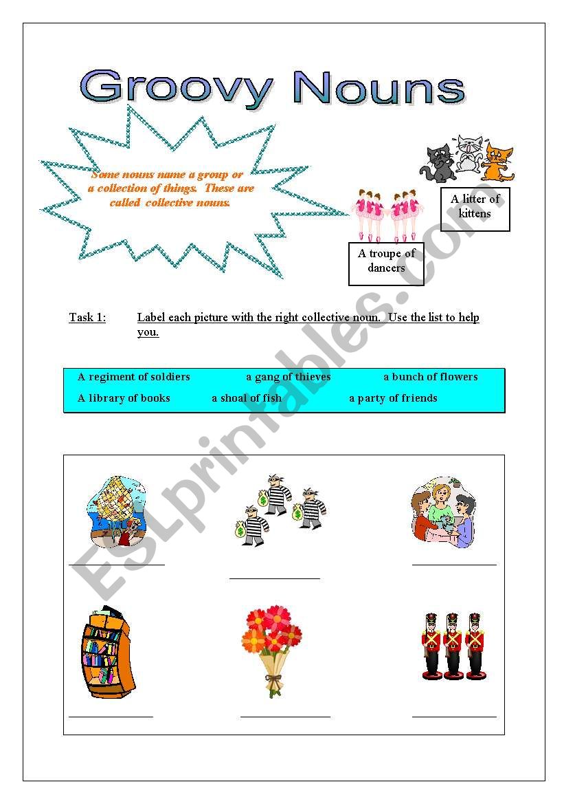 Groovy Nouns worksheet