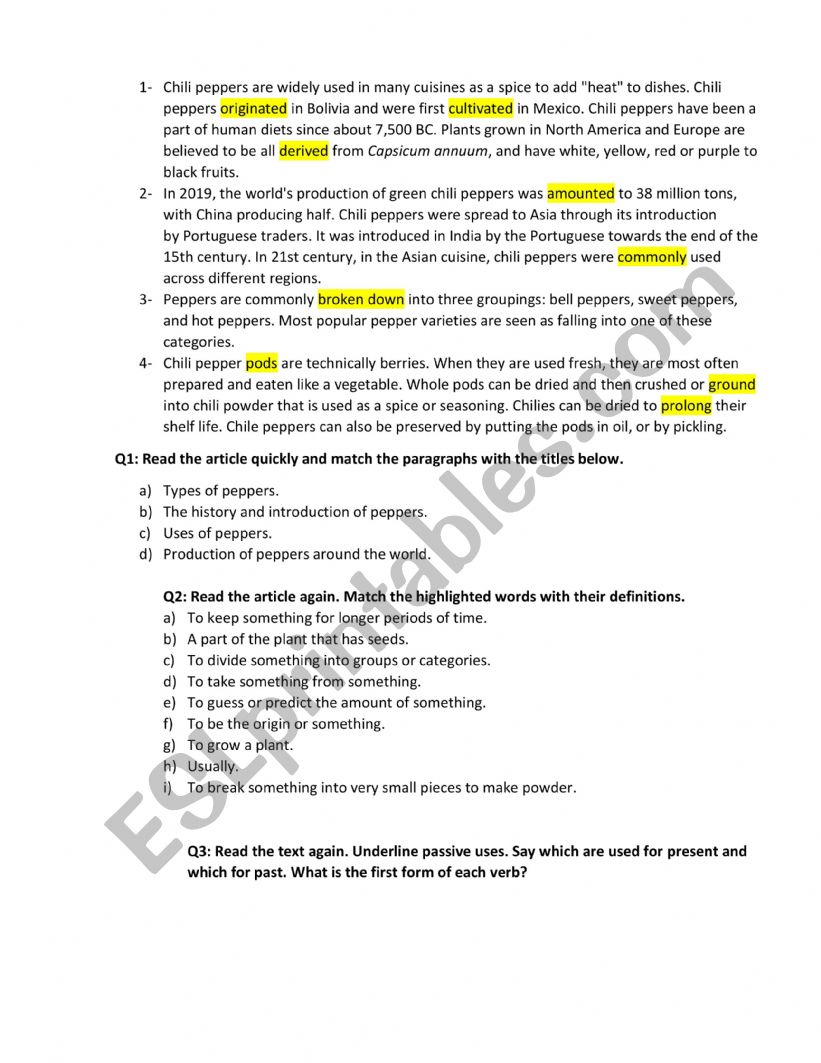 Passive voice (present and past simple) A2