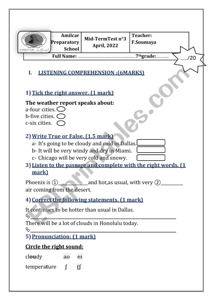 mid term test 3 worksheet
