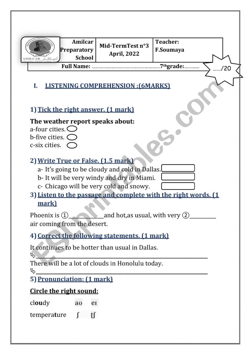 mid term test 3 worksheet