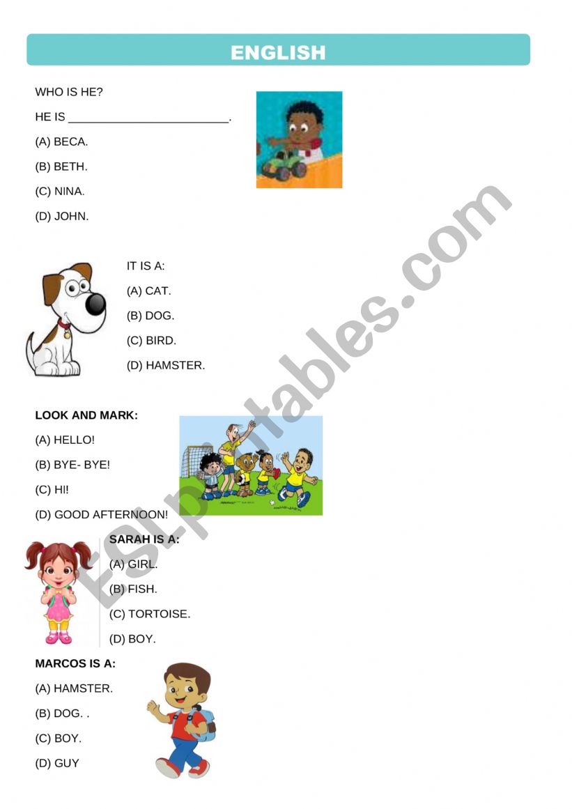 QUESTIONS worksheet