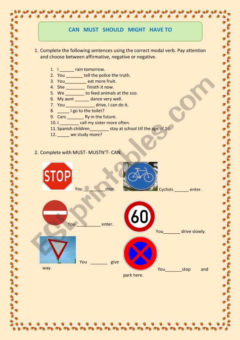 MODAL VERBS (CAN, MUST, SHOULD, MIGHT, HAVE TO) + KEY