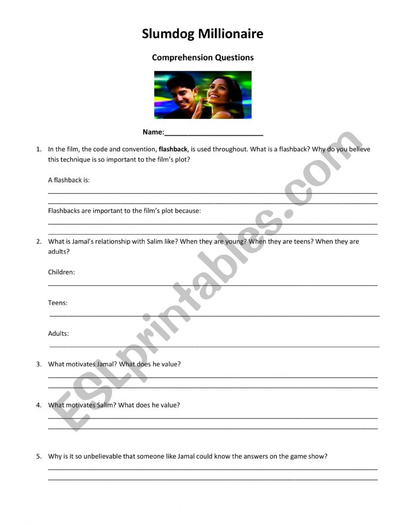 Slumdog Millionaire Comprehension Questions