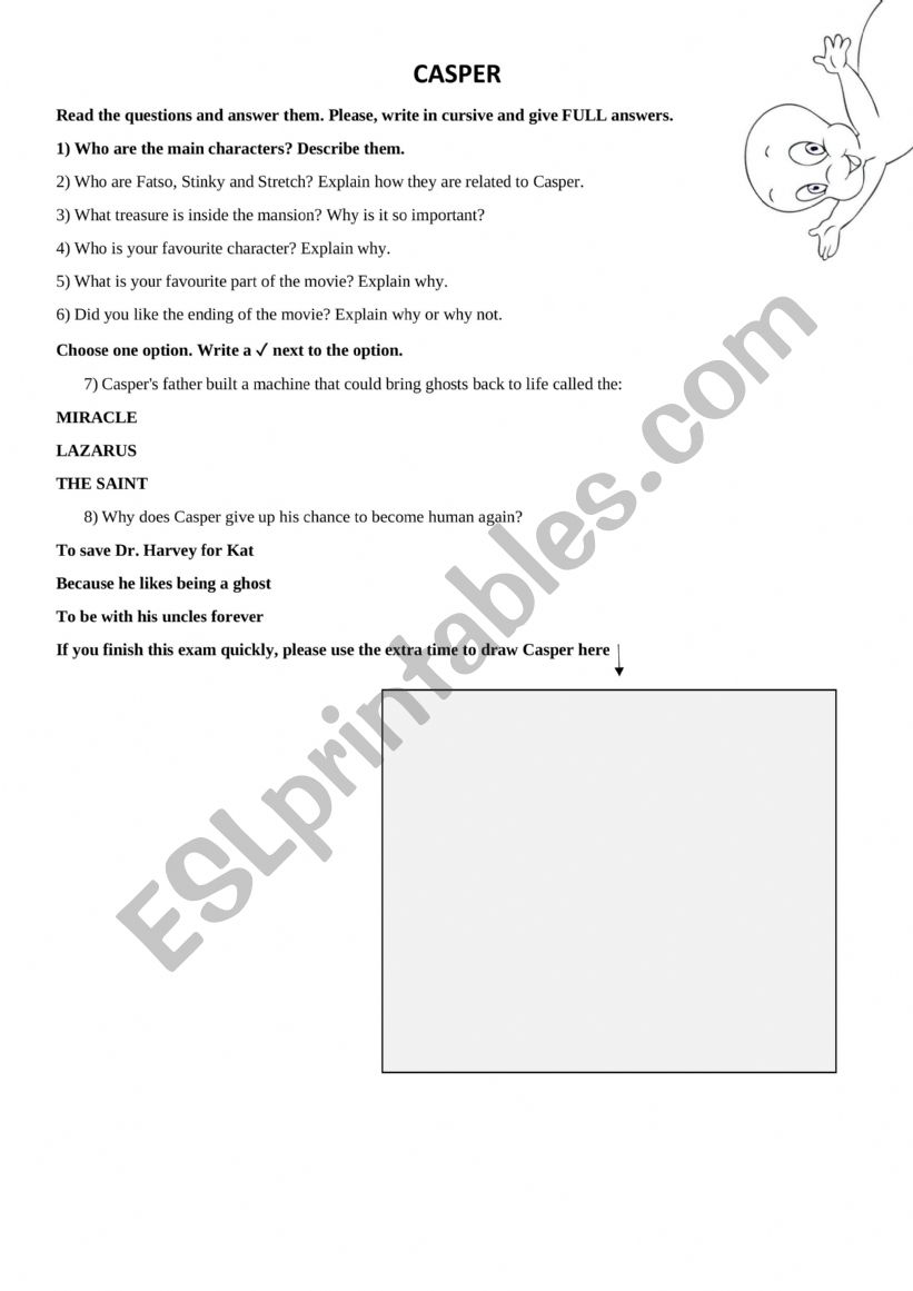 Casper Movie worksheet