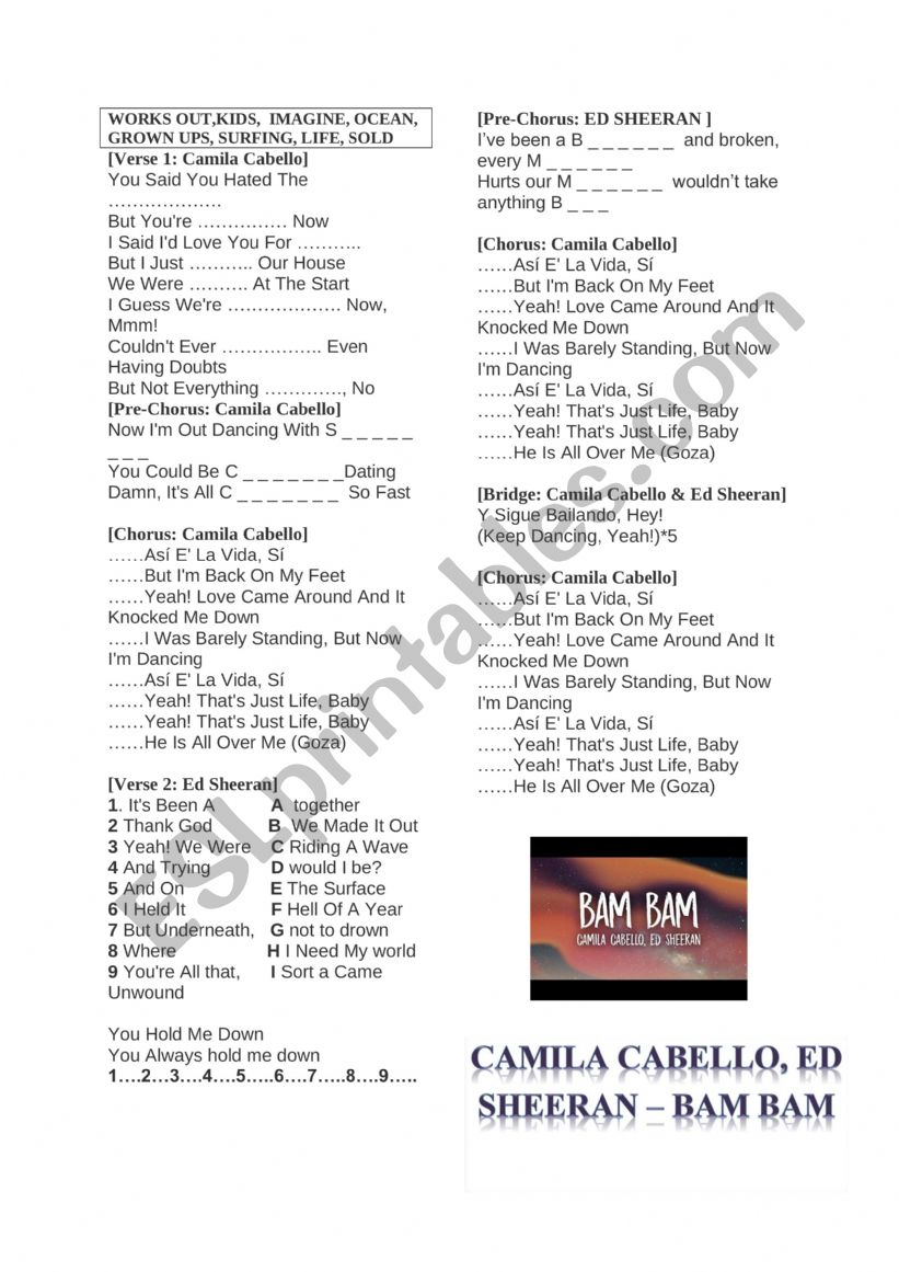 CAMILLA CABELO, ED SHEERAN - BAM BAM 