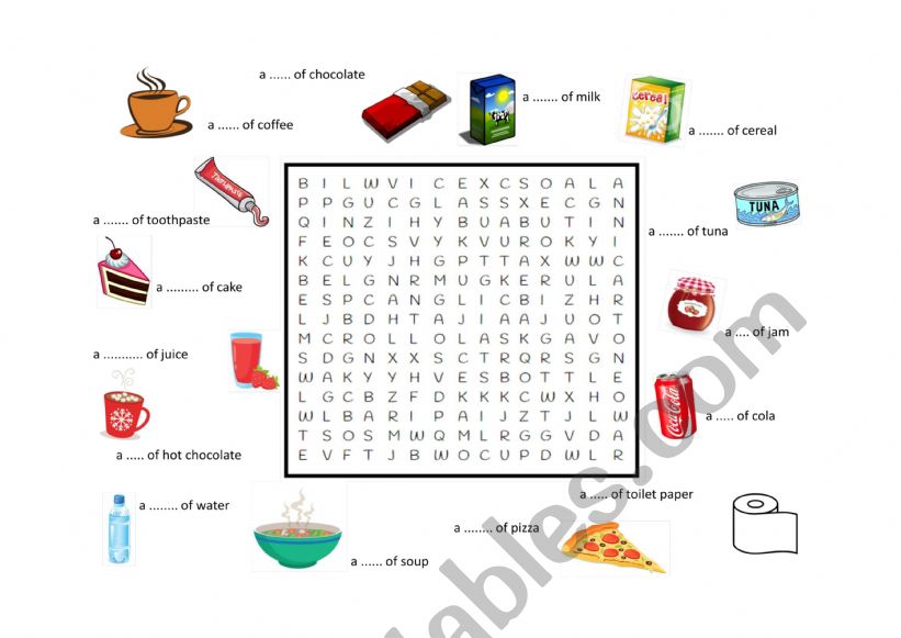 Containers WordSearch with answers
