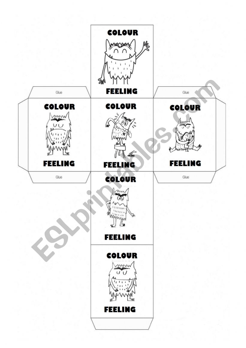 THE COLOR MONSTER DICE worksheet