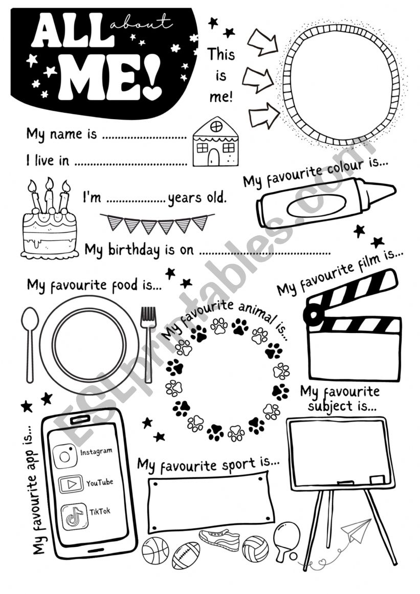 ALL ABOUT ME worksheet