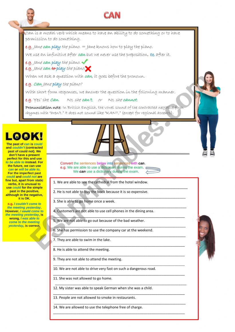 Can - Speaking exercise worksheet