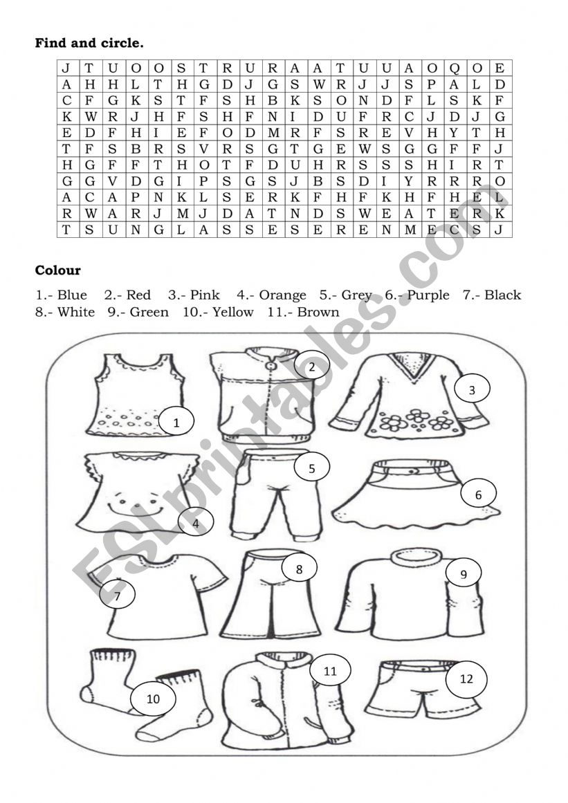 CLOTHES  worksheet