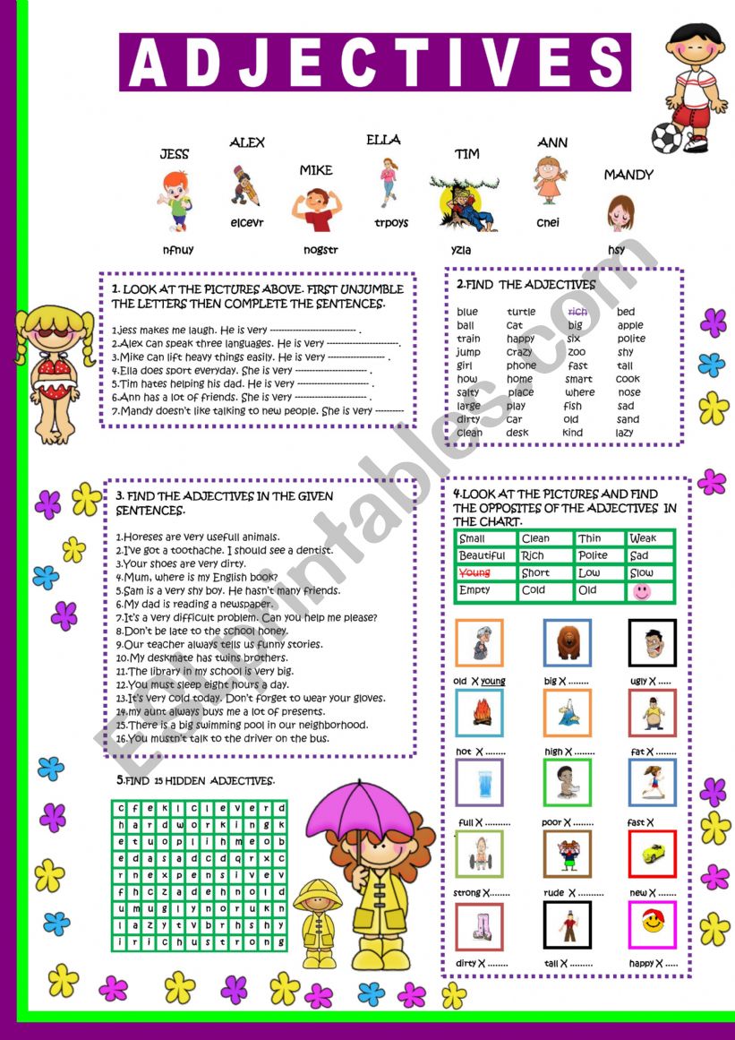 ADJECTIVES worksheet