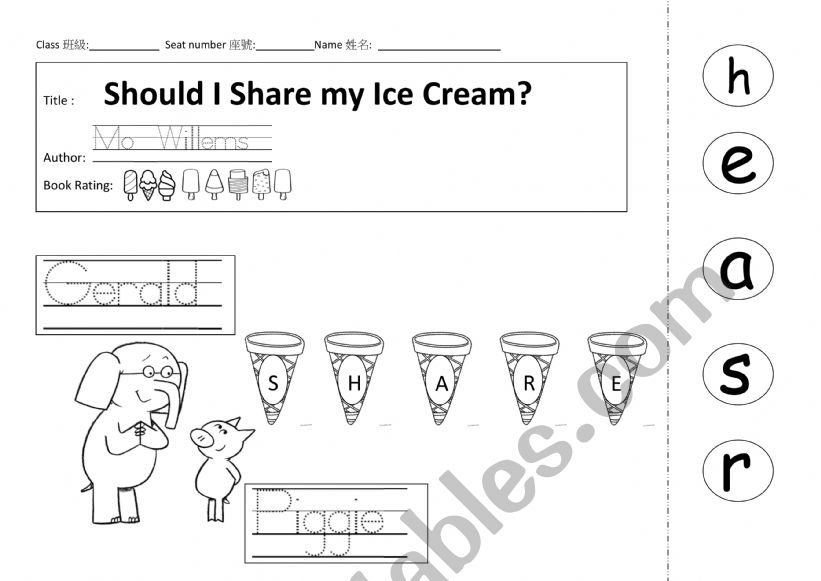Should I share my ice cream worksheet