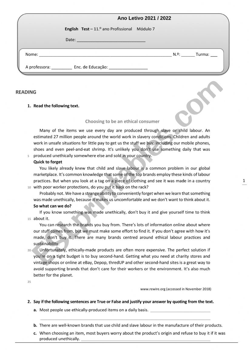 Test module 7 professional course