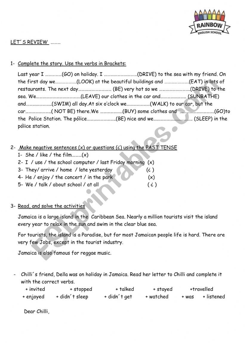 Simple Past worksheet