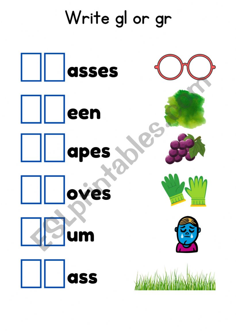 Blends sound(Consonants Digraphs) GL/ GR