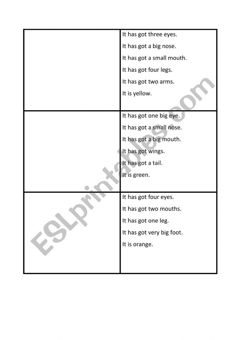 Draw monsters worksheet