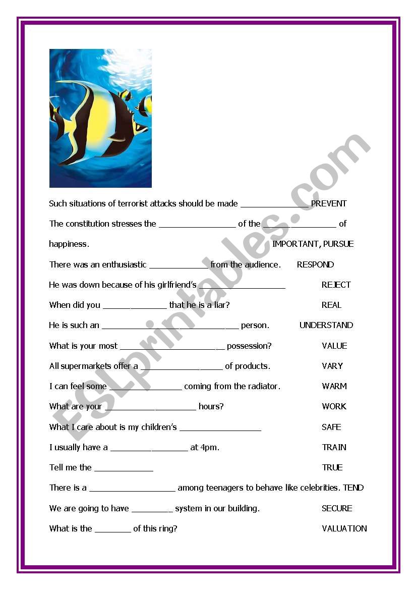 Word Formation worksheet