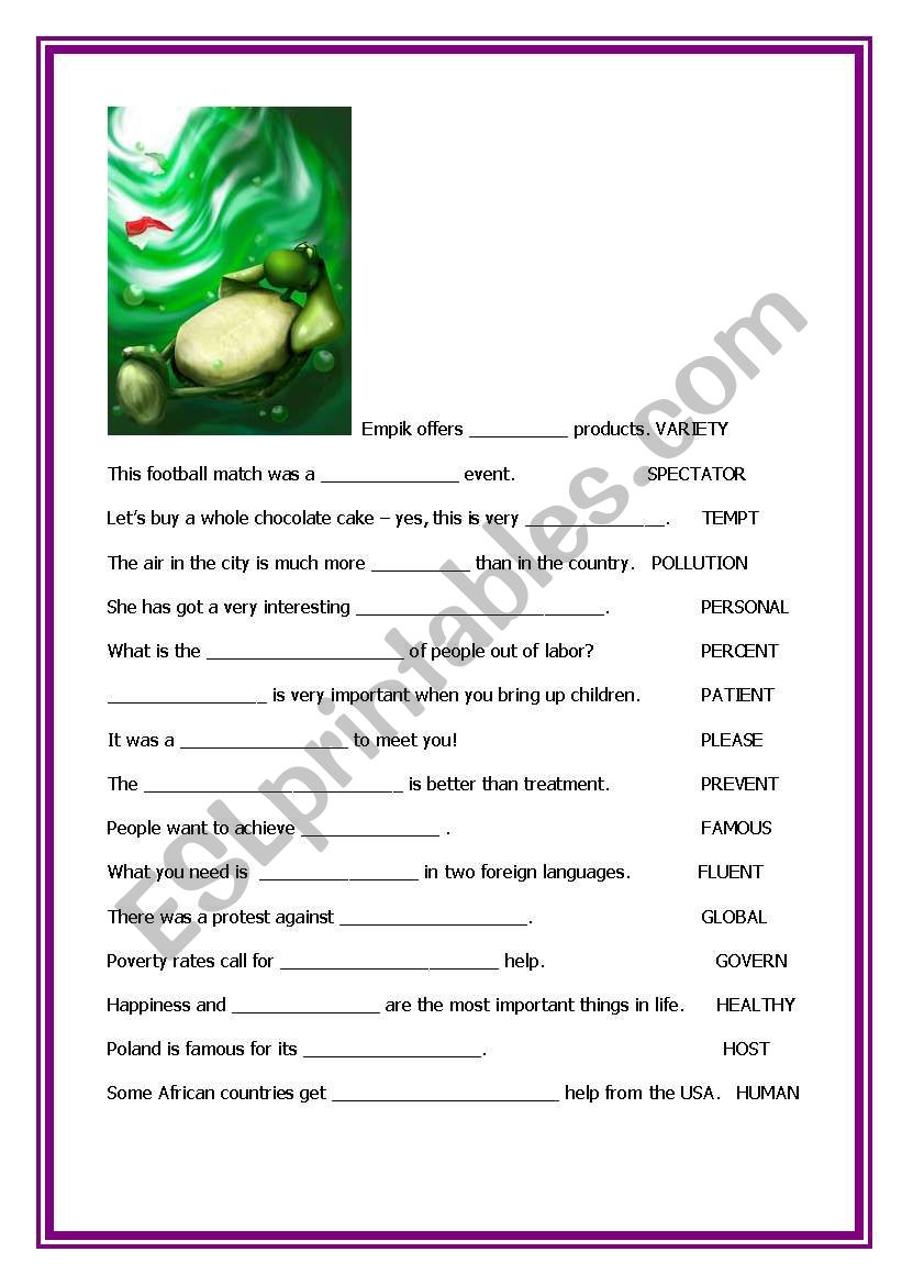 Word Formation worksheet