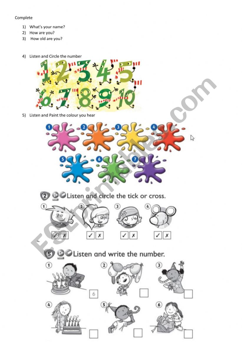 Kids box 1 worksheet