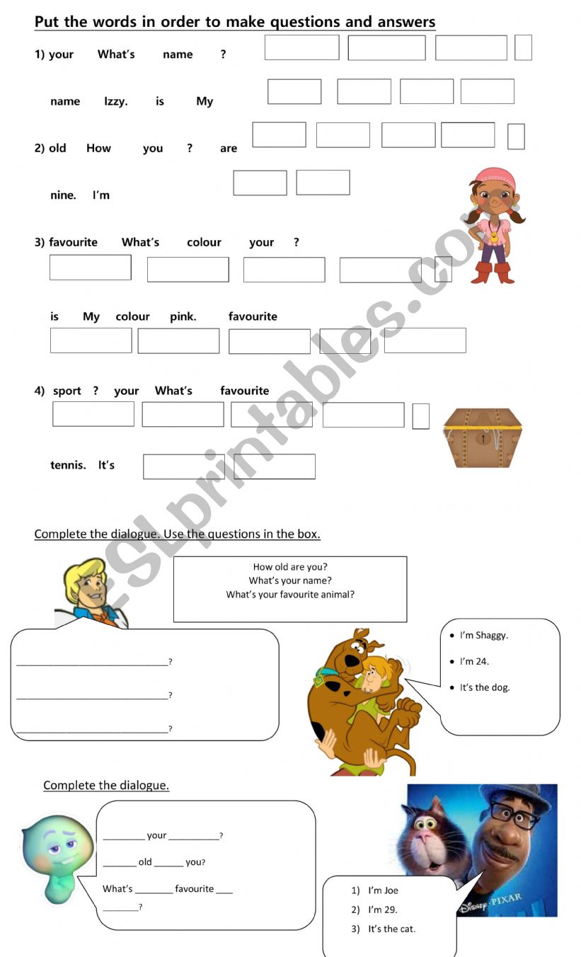 Personal Information  worksheet