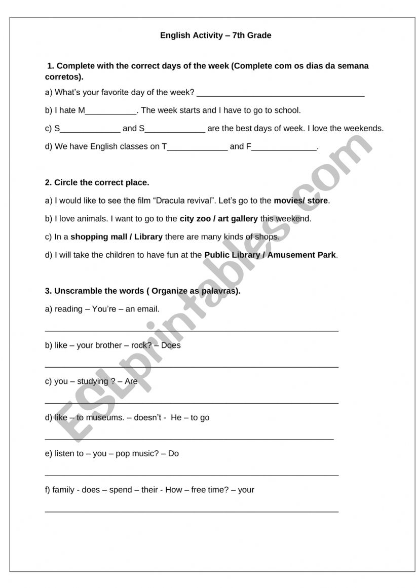 Tenses Exersises worksheet