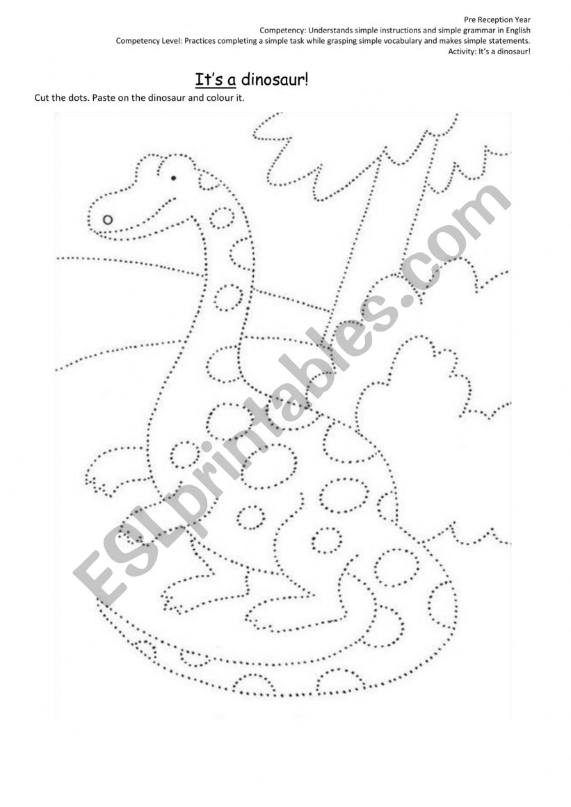 It�s a dinosaur worksheet
