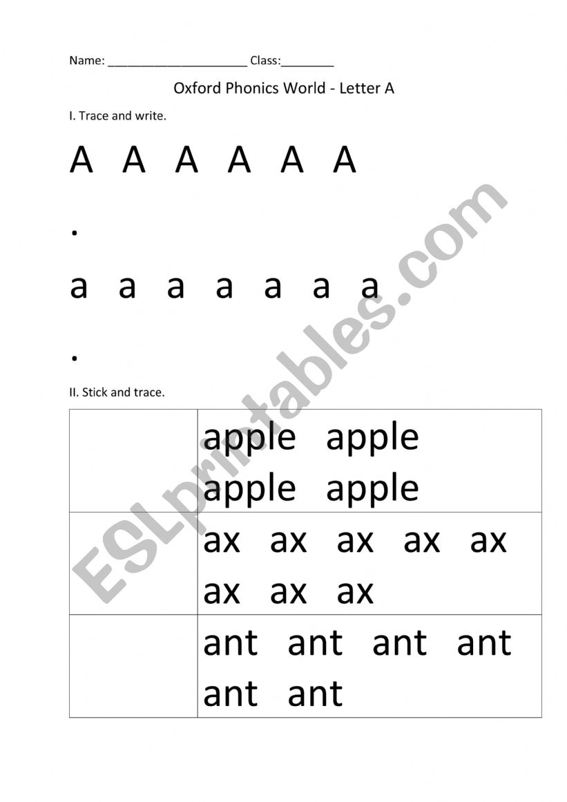 Oxford Phonics World - Letter A