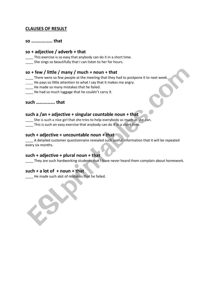 CONJUNCTIONS worksheet