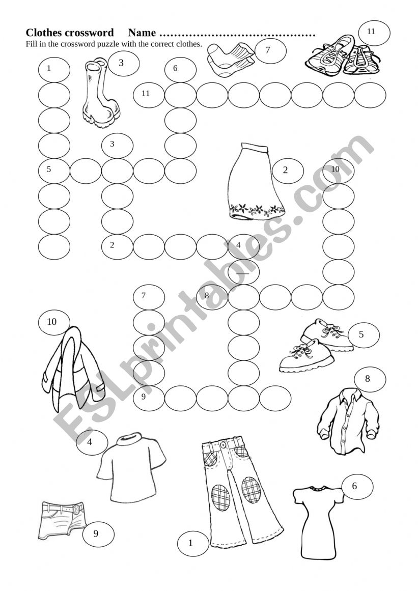 clothes worksheet