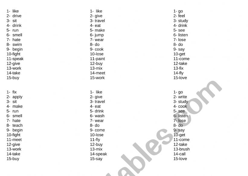 Simple Past Verb 2 Mini Quiz worksheet