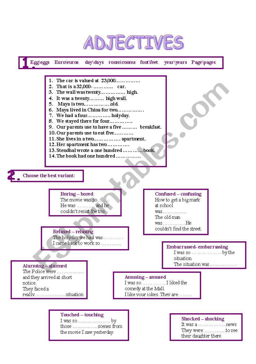 ADJECTIVES  worksheet