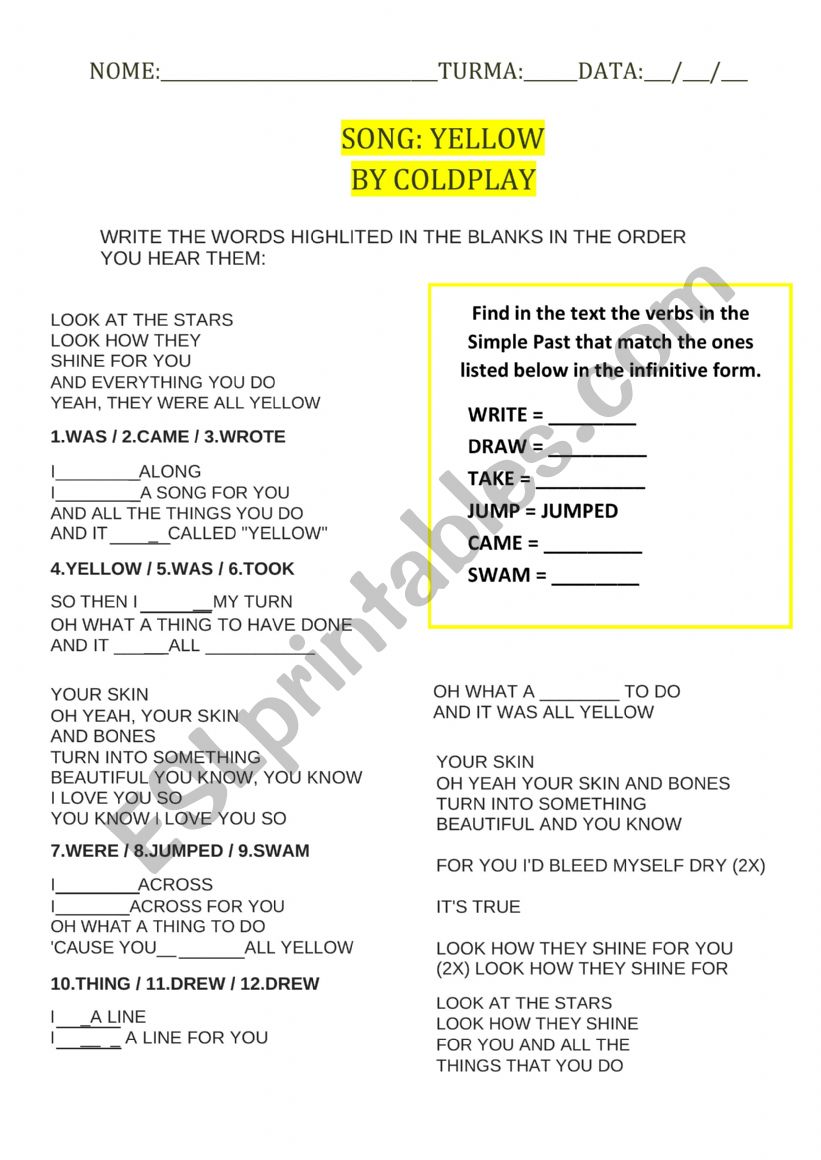 Activity: Song 