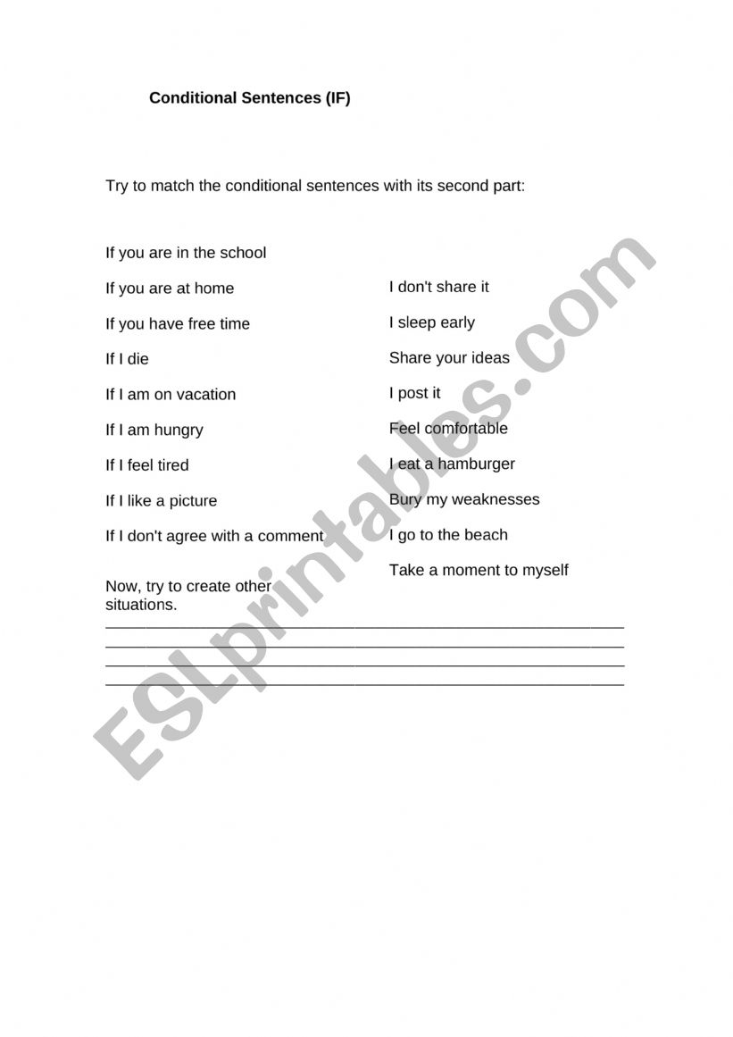 Conditional  worksheet