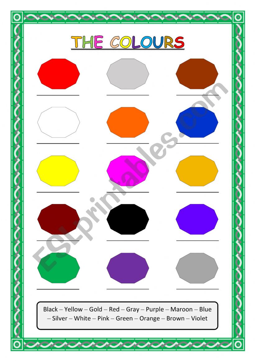 THE COLOURS worksheet