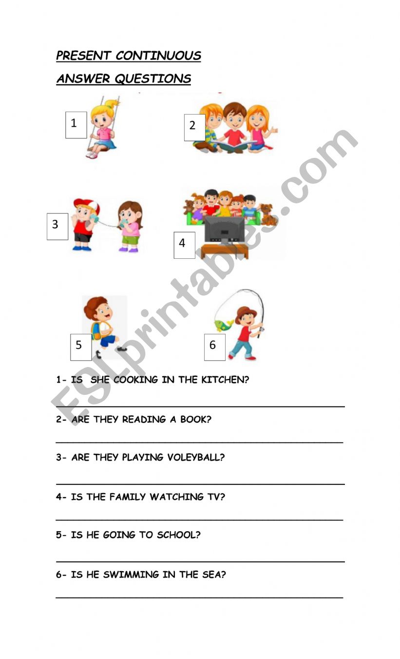 PRESENT CONTINUOUS worksheet