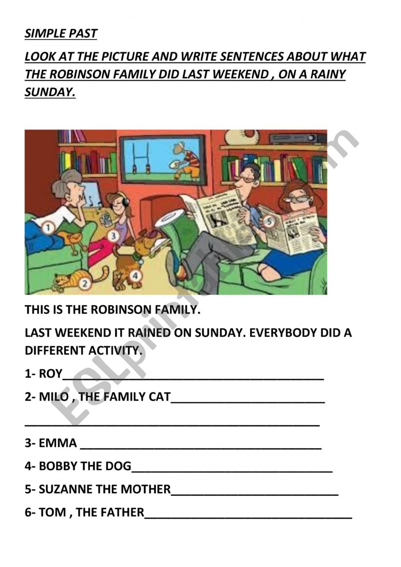 Simple past worksheet