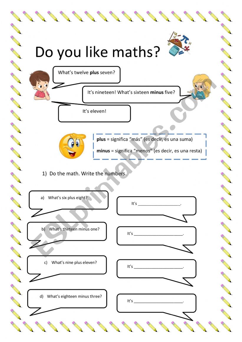 It�s Maths Time! Fun with numbers 1-20