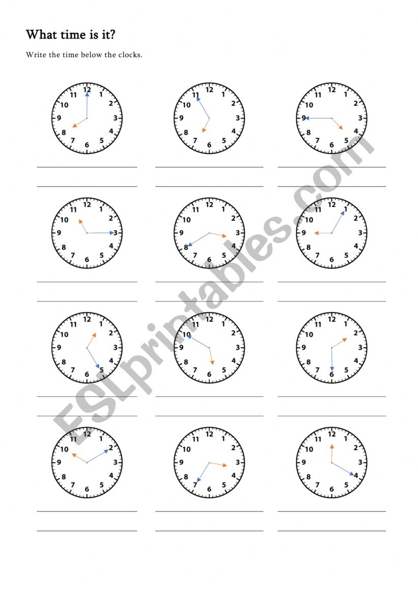 What time is it? worksheet