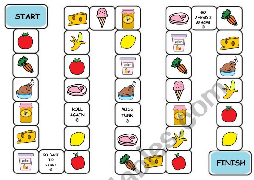 FOOD BOARDGAME BUGS TEAM 1  worksheet