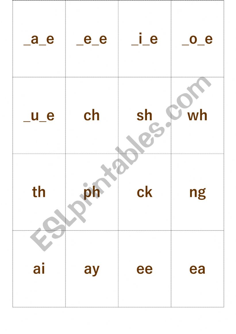 phonics cards worksheet