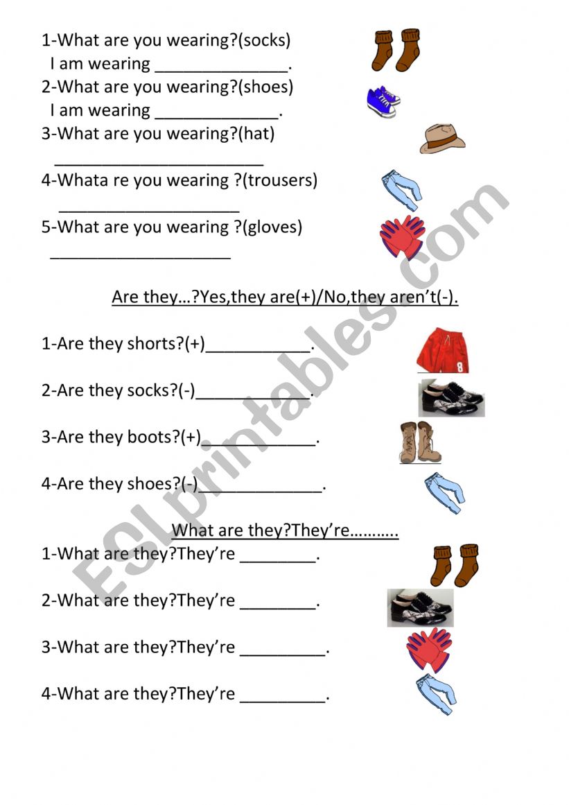 my clothes worksheet