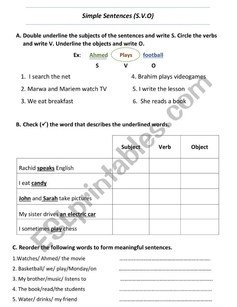 simple-sentences-s-v-o-esl-worksheet-by-yassssine