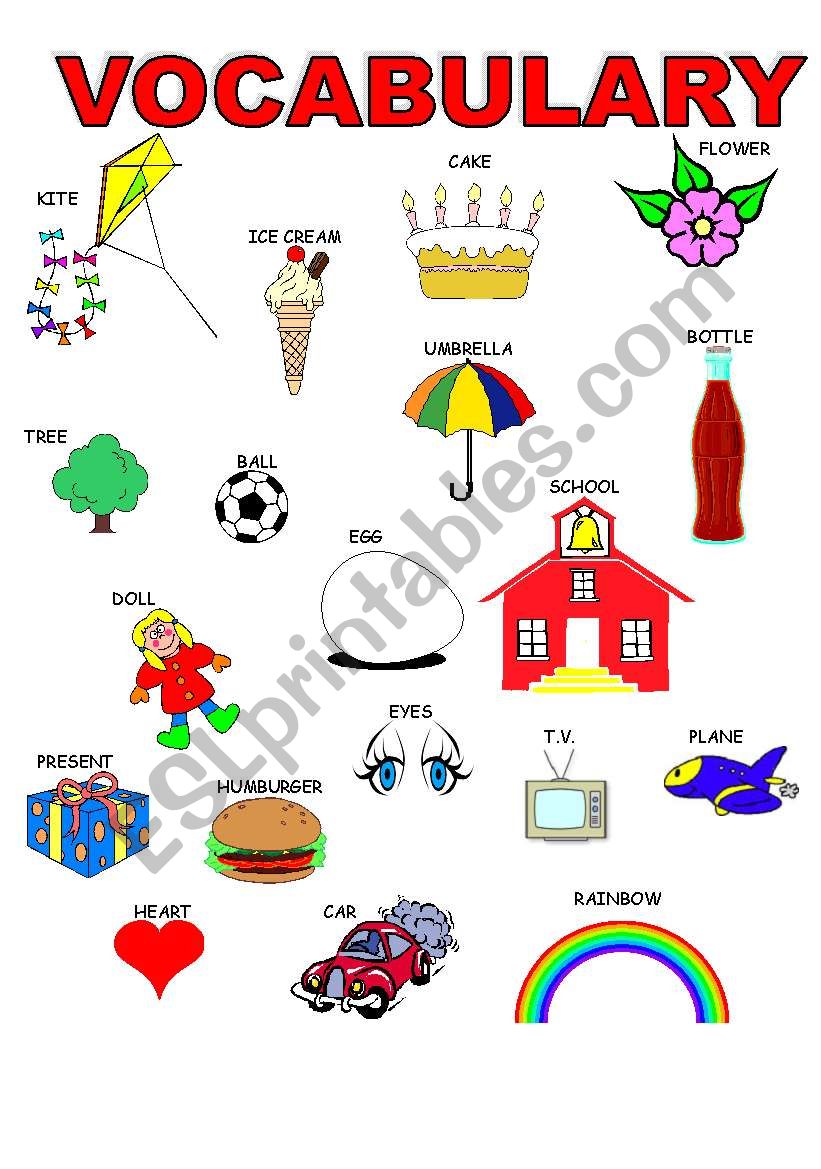 VOCABULARY_KINDER worksheet