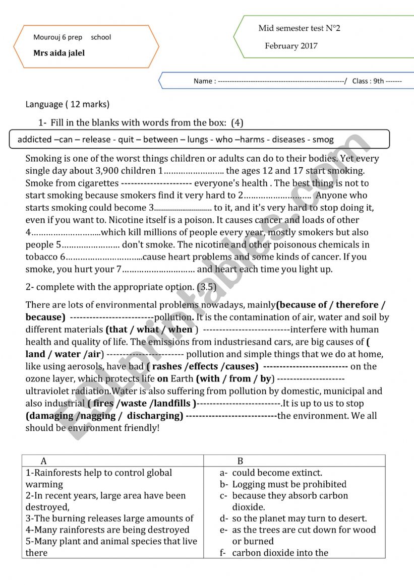 end term test 1 worksheet