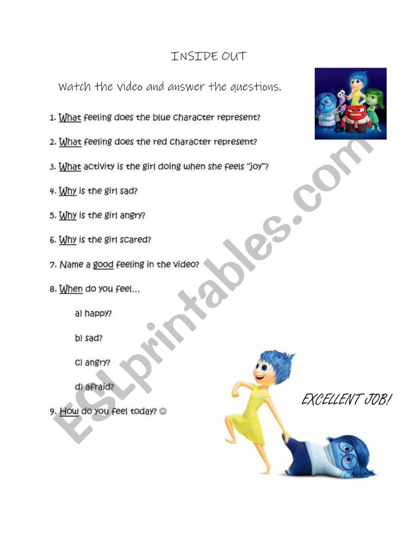 inside out worksheet