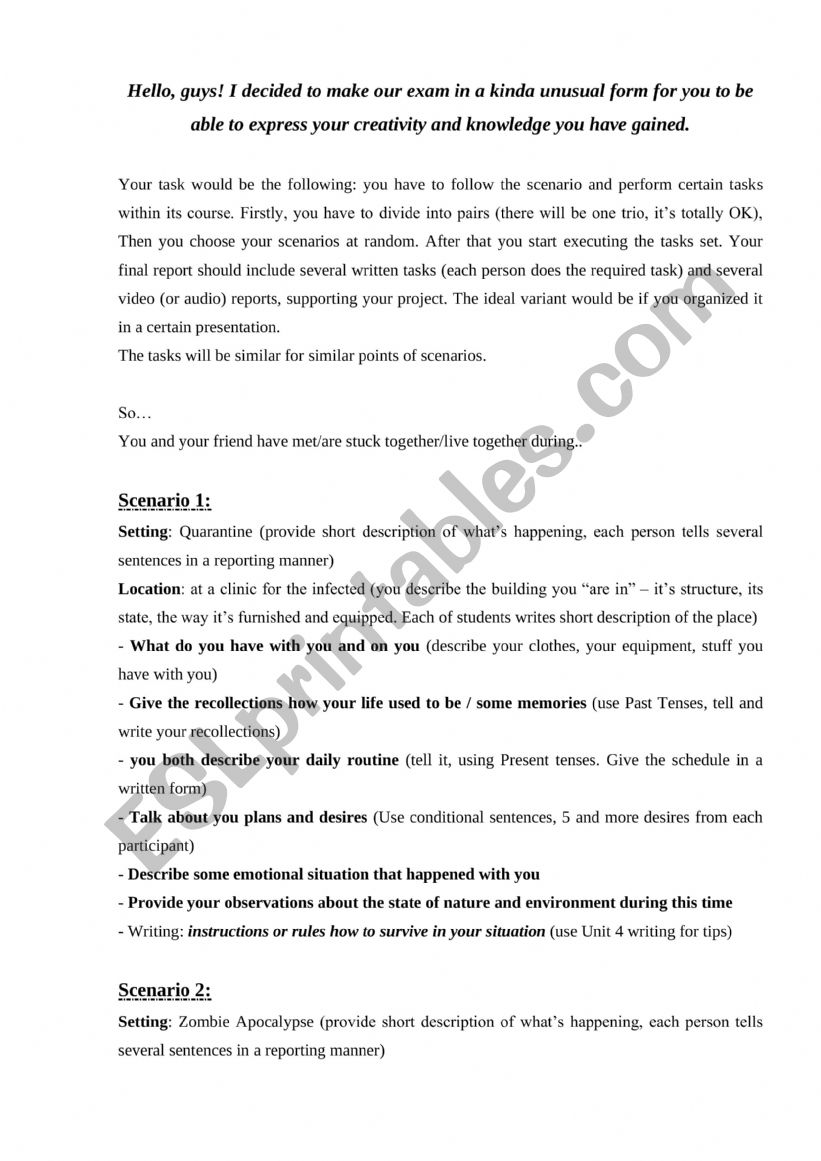 Project plans for Upstream Intermediate (Unit 1-4)