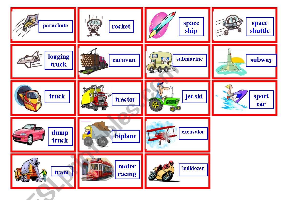 Transportation Bingo ( 2 of 3 )