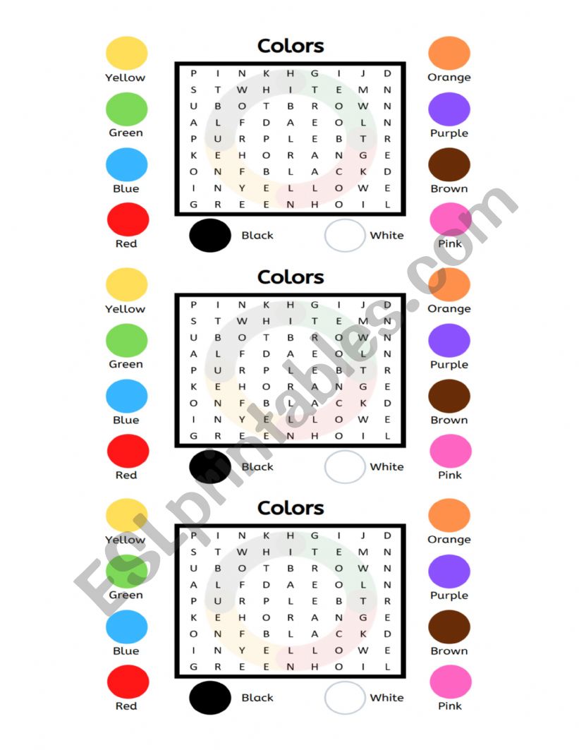 COLORS worksheet